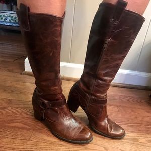 Born brown western look boots.